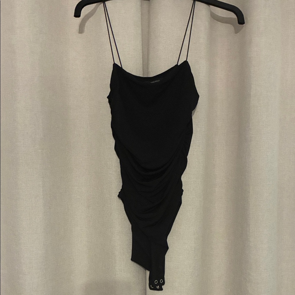 Forever 21 Black Ruched Bodysuit